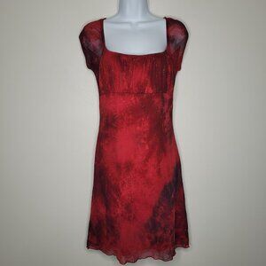 Vintage 90s Taboo red grunge sparkly milkmaid short homecoming prom dance dress